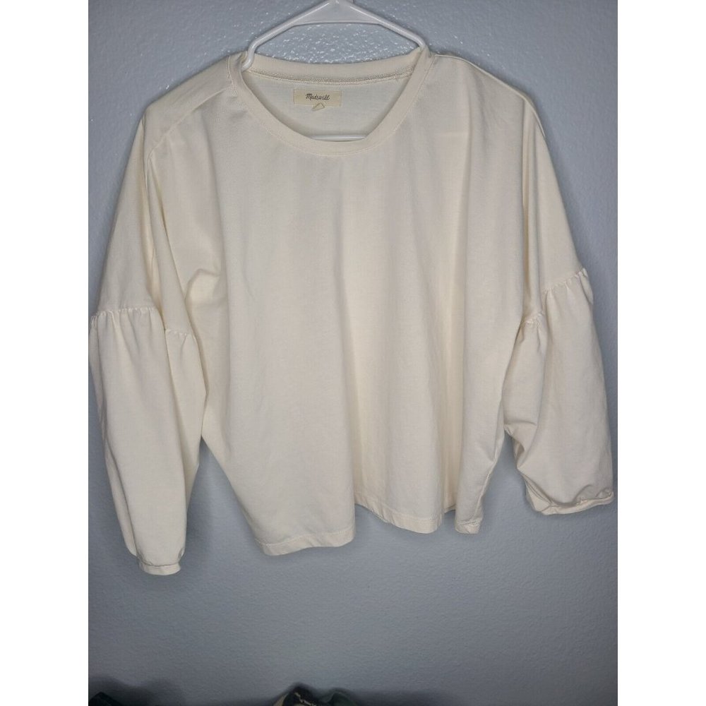 Madewell puff long sleeve cream T-shirt Women's M